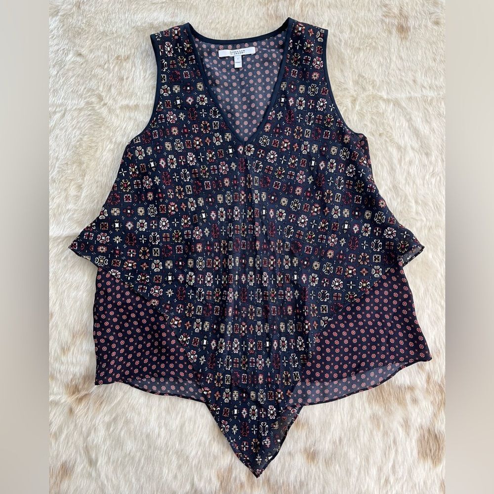 Derek Lam‎ 10 Crosby Bandana Print Sleeveless Silk Blouse